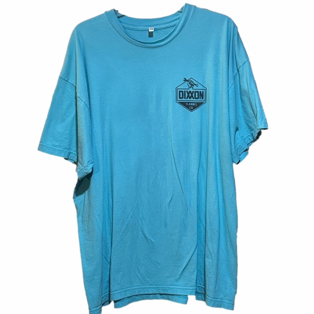 Dixxon Men's Aqua Short Sleeve T Shirt Size 2XL